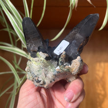 Load image into Gallery viewer, Hyalite Opal on Smoky Quartz