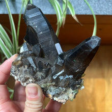 Load image into Gallery viewer, Hyalite Opal on Smoky Quartz