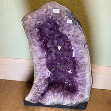 Load image into Gallery viewer, Amethyst Cathedral Geode With Polished Agate Back