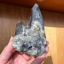 Load image into Gallery viewer, Hyalite Opal on Smoky Quartz