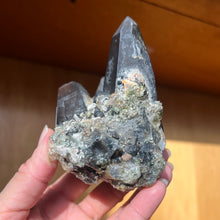 Load image into Gallery viewer, Hyalite Opal on Smoky Quartz