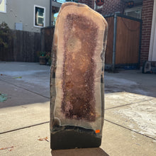 Load image into Gallery viewer, Rainbow Amethyst Cathedral Geode With Polished Agate Back
