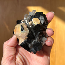 Load image into Gallery viewer, Hyalite Opal on Black Tourmaline/Smoky Quartz
