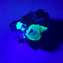 Load image into Gallery viewer, Hyalite Opal on Black Tourmaline/Smoky Quartz
